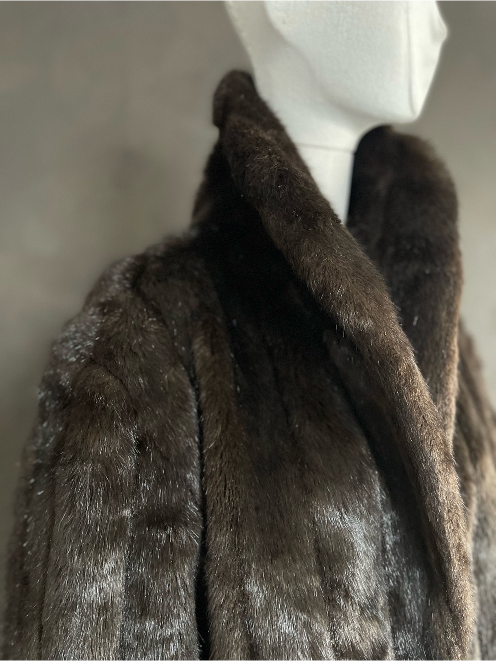 Newport News Brown Faux Fur Shawl Collar Jacket XL | Low Winter Light